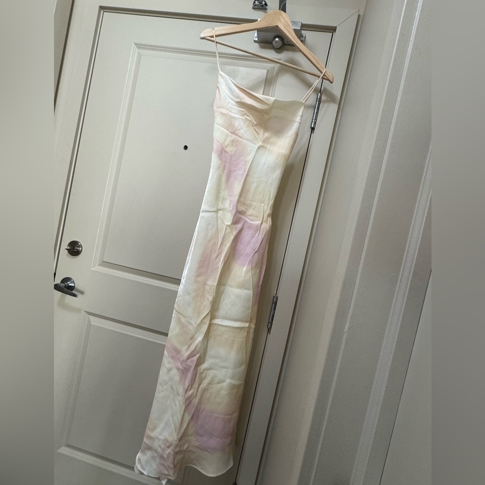Zara Strapless Cream and Pink Dress